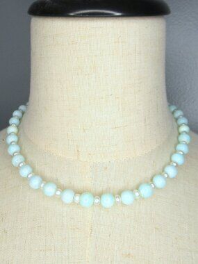 Peruvian opal and freshwater pearl necklace